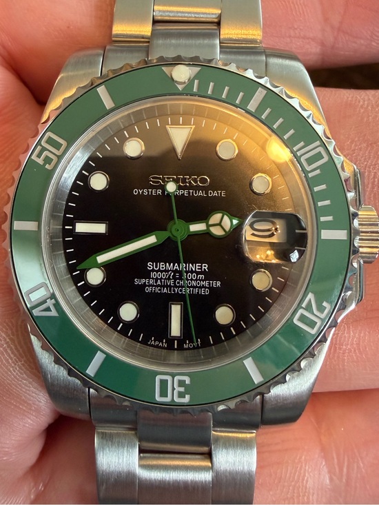 Seiko Other - Seiko MOD automatic Submariner Style Green Bezel with green hands. 40mm case
